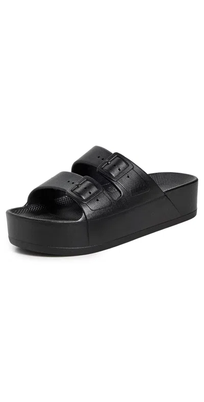Freedom Moses High Platform Slides Black In Black