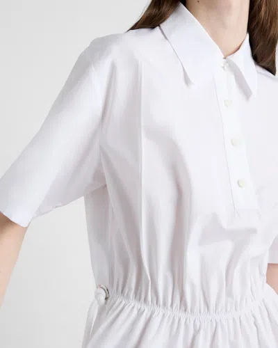 Prada Abito Chemisier In Popeline Bianco Donna In Weiss