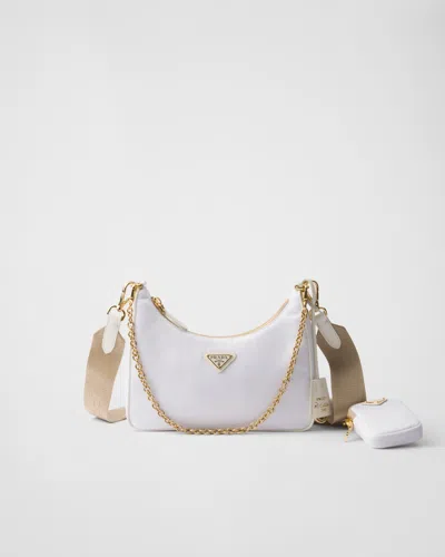 Prada Re-edition 2005 Tasche Aus Re-nylon In Weiss