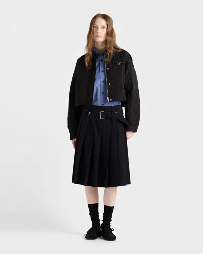 Prada Re-nylon Lightweight Bomber Jacket In Schwarz