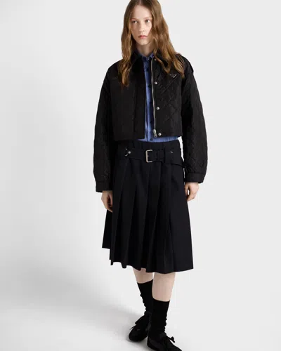 Prada Re-nylon Lightweight Bomber Jacket In Schwarz