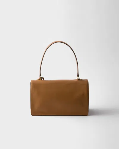 Prada Borsa A Mano In Pelle Cammello Donna In Brown