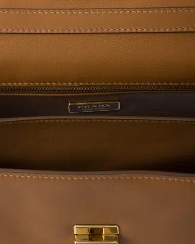 Prada Borsa A Mano In Pelle Cammello Donna In Brown