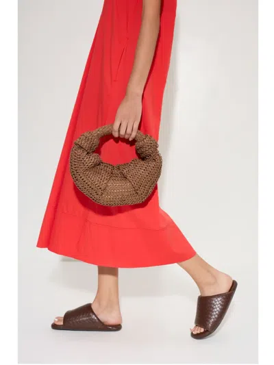 Simon Miller Raffia Lopsy Bag In Chocolate In Gold