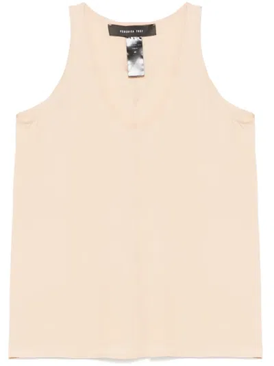 Federica Tosi Crepe De Chine Tank Top In Nude