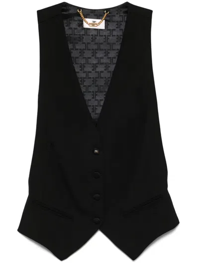Elisabetta Franchi Button-fastening Waistcoat In Schwarz