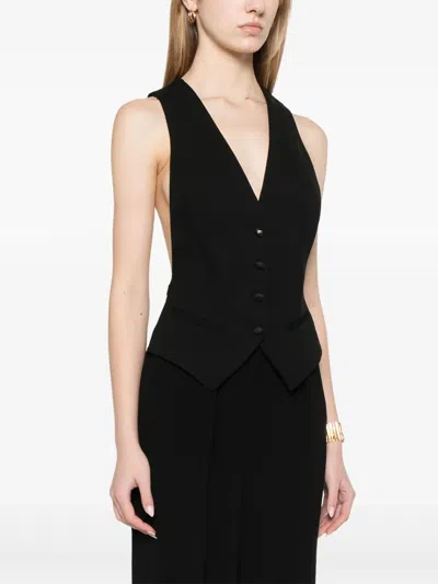 Elisabetta Franchi Button-fastening Waistcoat In Schwarz