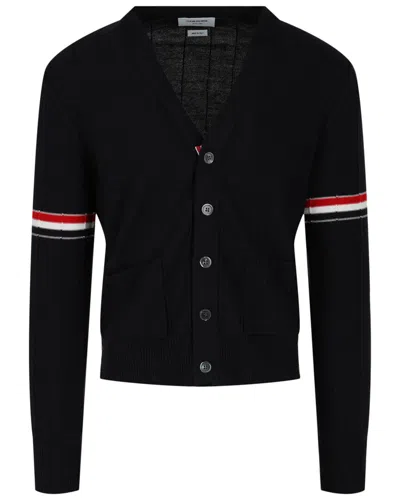 Thom Browne Milano Stitch V-neck Cardigan W Rwb Str Mkc310ay3007 415 In Multi