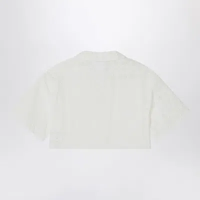 Douuod White Cropped Shirt In Cotton In White