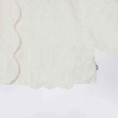 Douuod White Cropped Shirt In Cotton In White