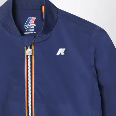 K-way Aorelian Blue Nylon Jacket In Blue