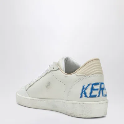 Golden Goose Deluxe Brand Low-top White Leather Sneakers With Blue Star Accent In White