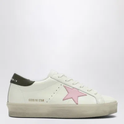 Golden Goose Sneaker Hi Star White/pink/dark Green In White