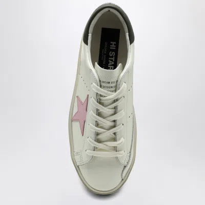 Golden Goose Sneaker Hi Star White/pink/dark Green In White