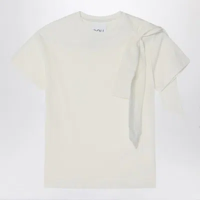 Douuod Ivory T-shirt With Bow In White