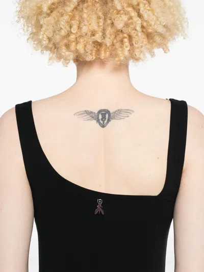 Patrizia Pepe Logo-plaque Mini Dress In Black