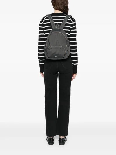 Agnès B. Logo Lettering Backpack In Grey