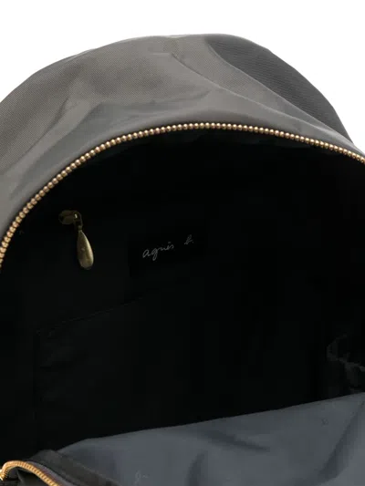 Agnès B. Logo Lettering Backpack In Grey