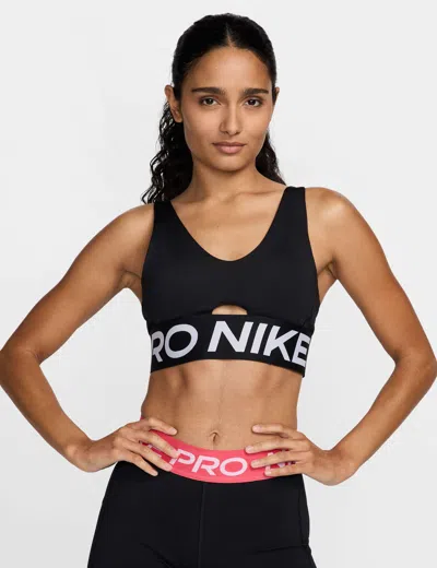 Nike Dri-fit Cutout Racerback Sports Bra In Black