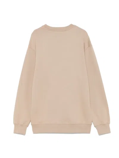 Msgm Logo-print Sweatshirt In Neutrals