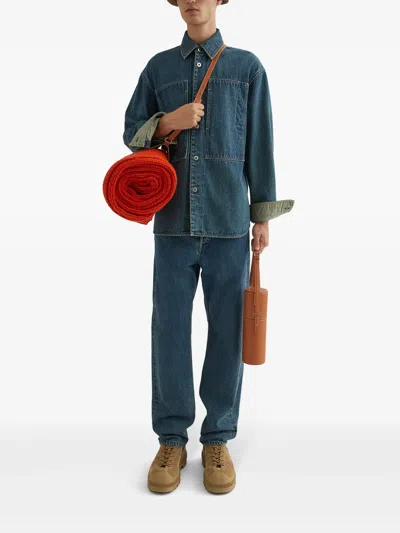 Jil Sander Denim Jacket Featuring Chest Pocket And Contrast Stitching In Blue