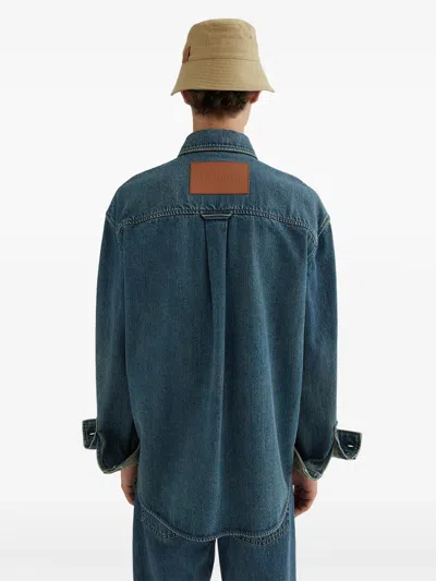 Jil Sander Denim Jacket Featuring Chest Pocket And Contrast Stitching In Blue