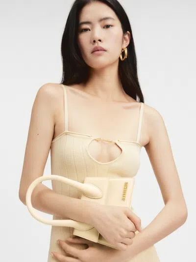 Jacquemus Le Chiquito Moyen Ivory Handbag In Nude