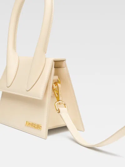 Jacquemus Le Chiquito Moyen Ivory Handbag In Nude