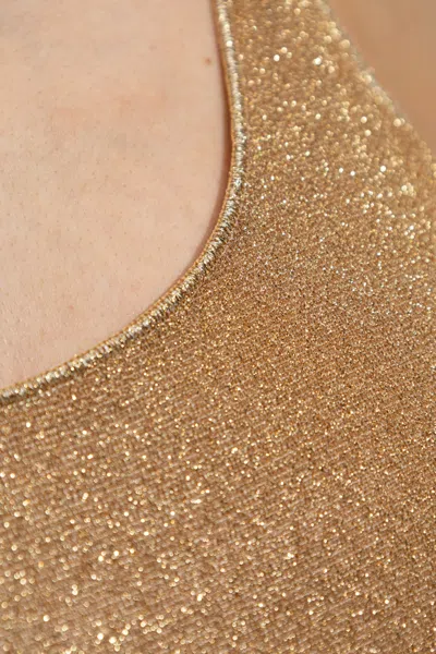 Oseree Oséree Lumiere Lurex Sporty Maillot In Brown