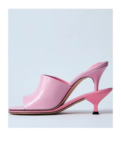Jacquemus 100mm Les Doubles Leather Mules In Pink