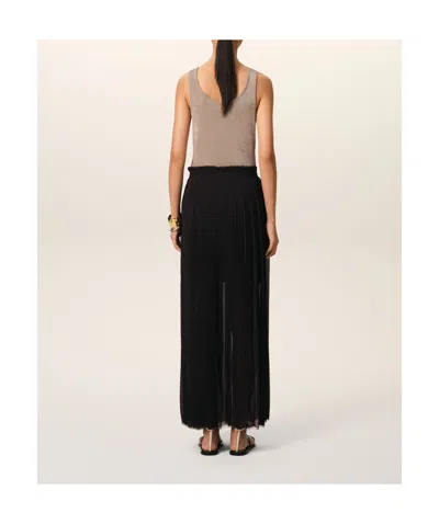 Ami Alexandre Mattiussi Ami Paris Pleated Maxi Skirt In Black