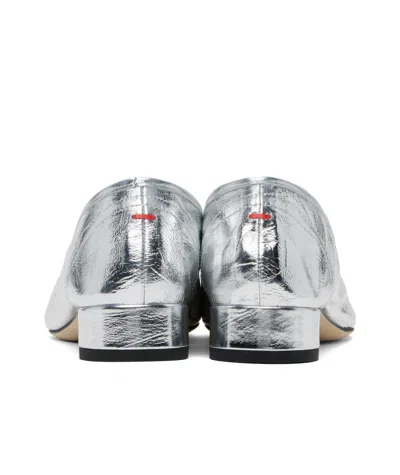 Aeyde Square Toe Ballet Shoes In Silver