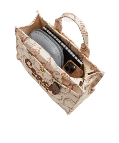 Coach Cargo Tote Bag 26 With Signature Canvas In Nude