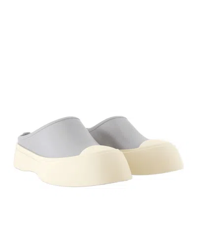 Marni Blue Leather Pablo Sabot Slippers In 00n34 Dolphin