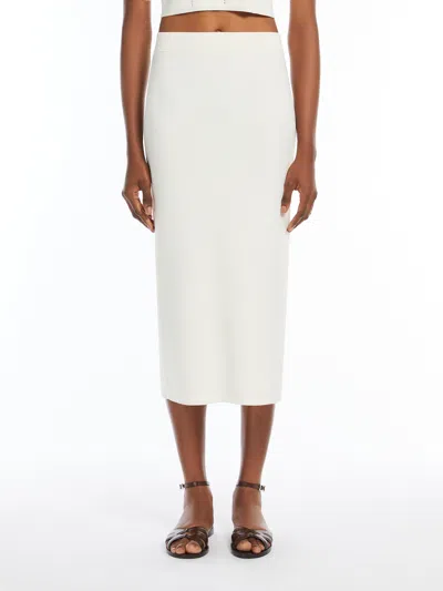 Max Mara `losanna` Knit Skirt In White