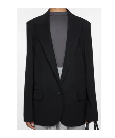 Acne Studios Single-breasted Peak-lapel Blazer In Black