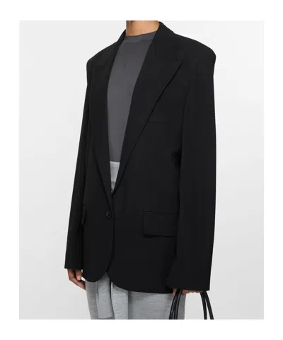 Acne Studios Single-breasted Peak-lapel Blazer In Black