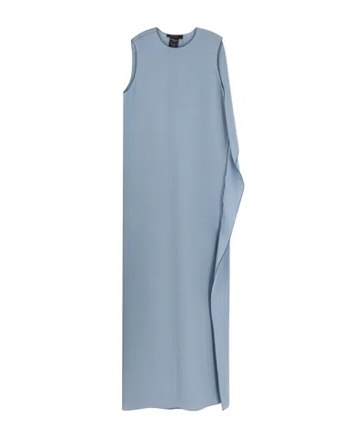 Max Mara Elegante Odessa Silk Maxi Dress In Blue