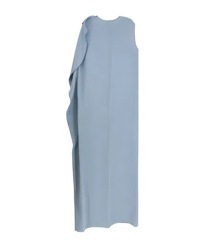 Max Mara Elegante Odessa Silk Maxi Dress In Blue