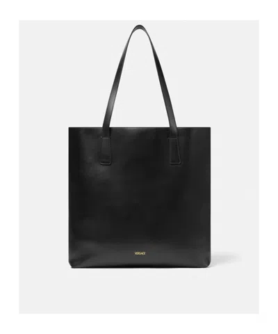 Versace Medusa Head Motif Tote Bag In Black