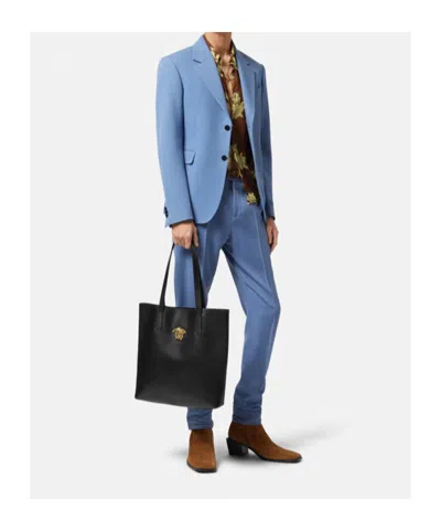 Versace Medusa Head Motif Tote Bag In Black