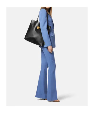 Versace Medusa Head Motif Tote Bag In Black