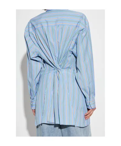Etro Knotted Button-up Striped Shirt In Multicolor