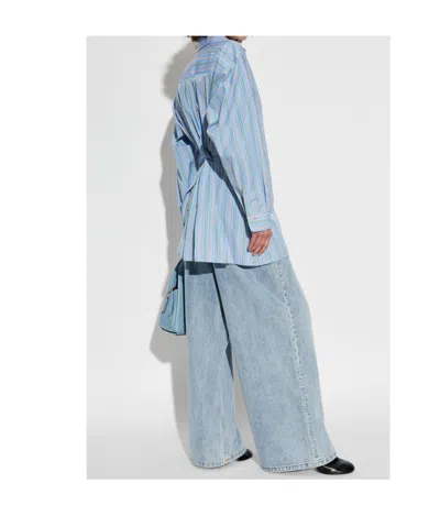 Etro Knotted Button-up Striped Shirt In Multicolor