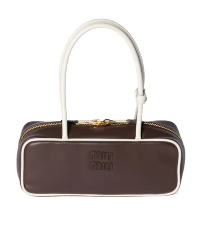 Miu Miu Leather Beau Top-handle Bag In Brown