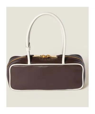 Miu Miu Leather Beau Top-handle Bag In Brown