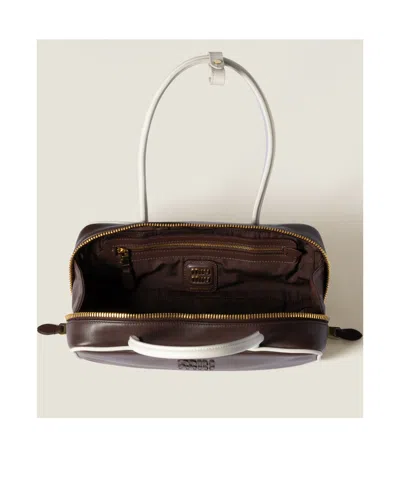 Miu Miu Leather Beau Top-handle Bag In Brown