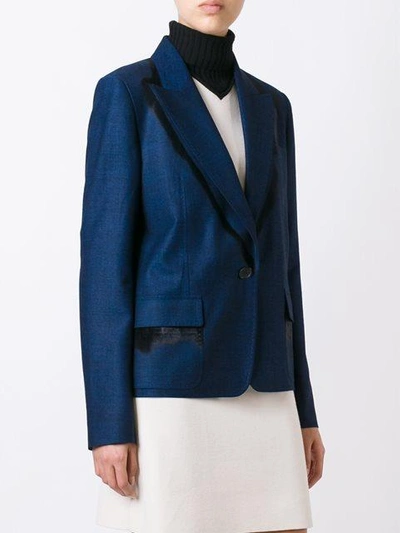 Shop Maison Margiela Contrast Detail Blazer - Blue