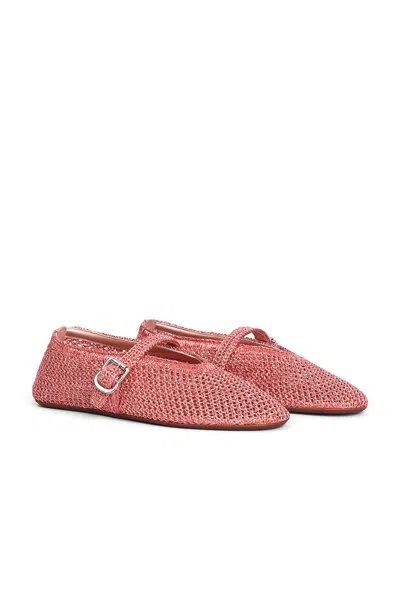 Alaïa Womens Azzedine Alaia Buckled-strap Crochet Ballet Flats In Corail