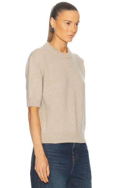 Khaite Davin Cashmere Round_neck Sweater In Beige